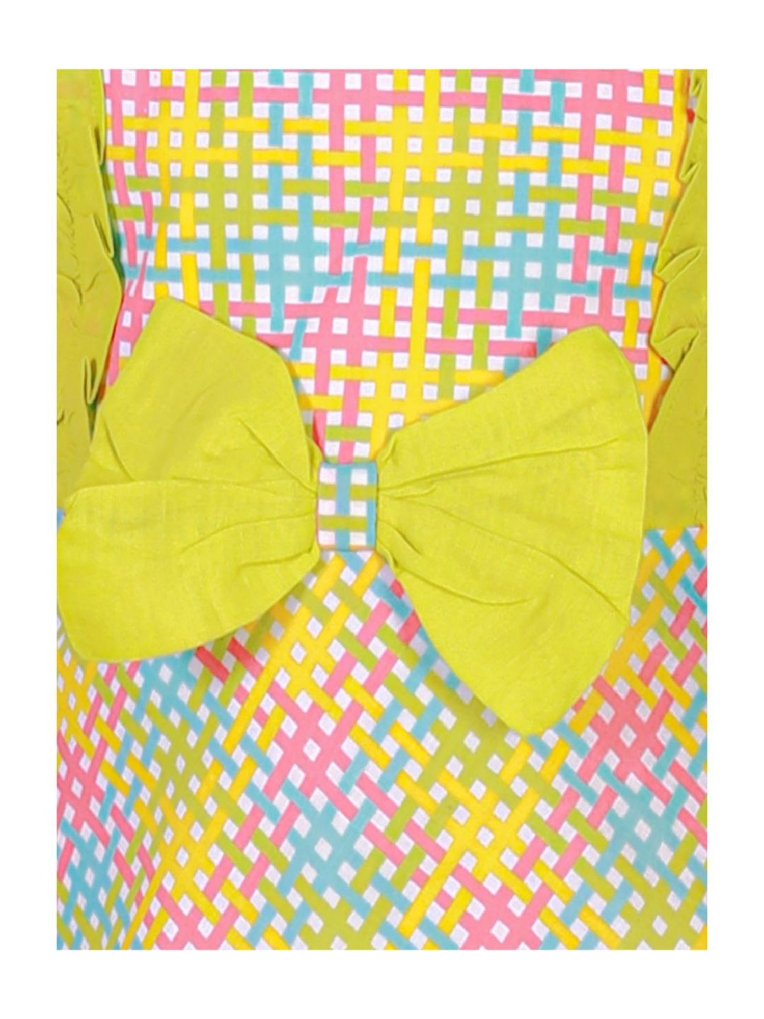 Lil Drama Kids Light Green Checks Dress