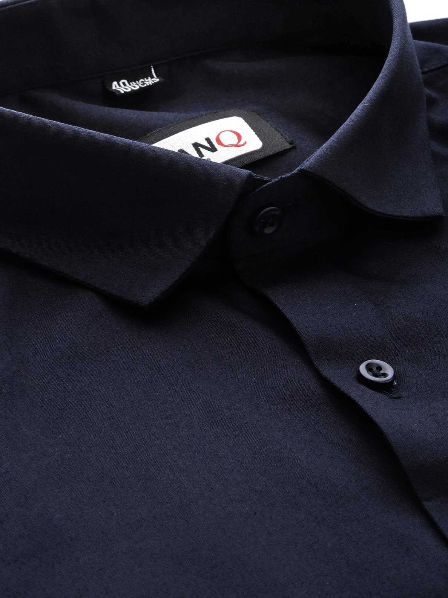 ManQ Navy Blue Slim Fit Shirt