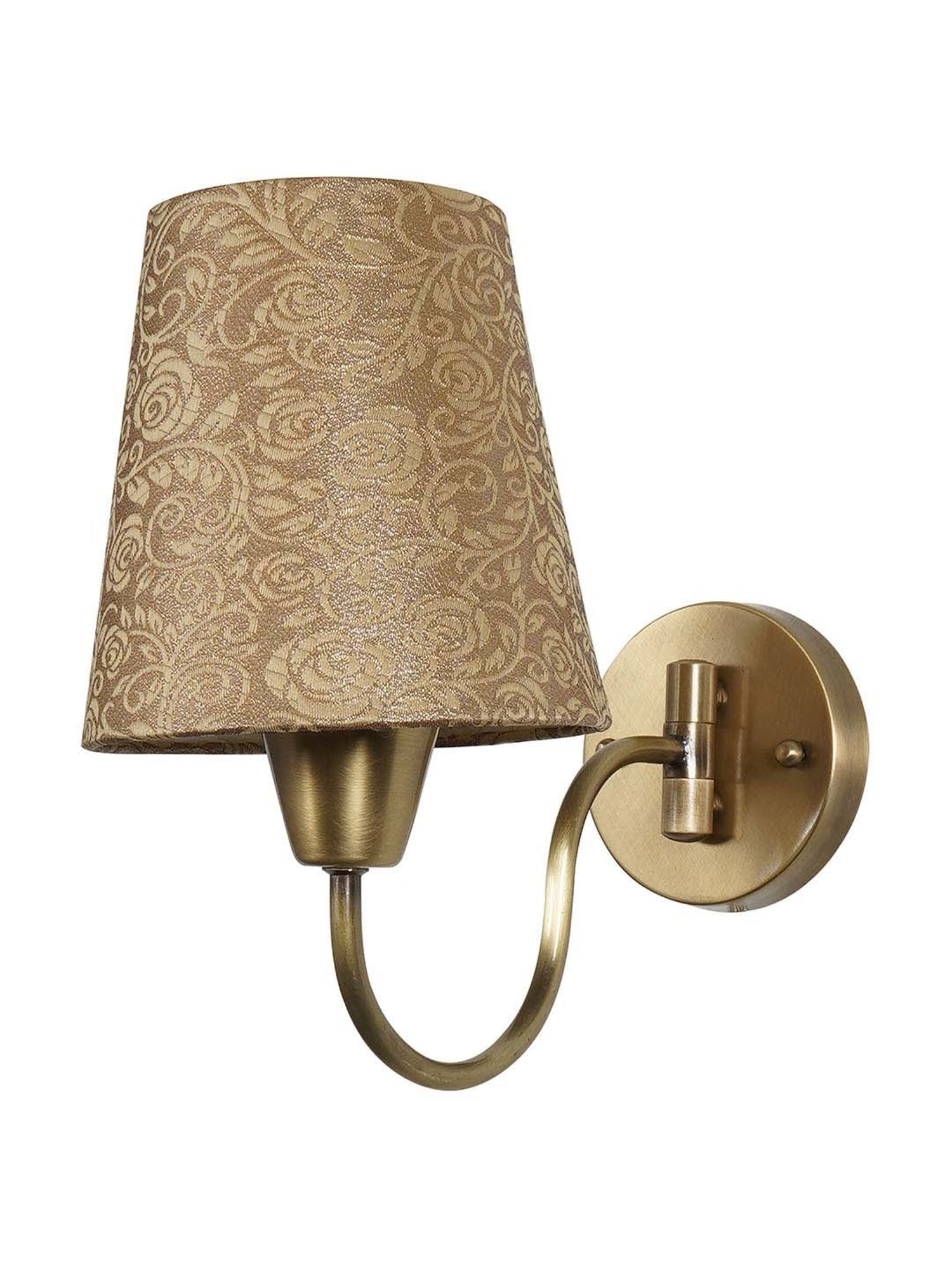 Fos Lighting 'Gooseneck Swivel' Golden Brass Wall Sconce With Pleated Shade - Set of 1