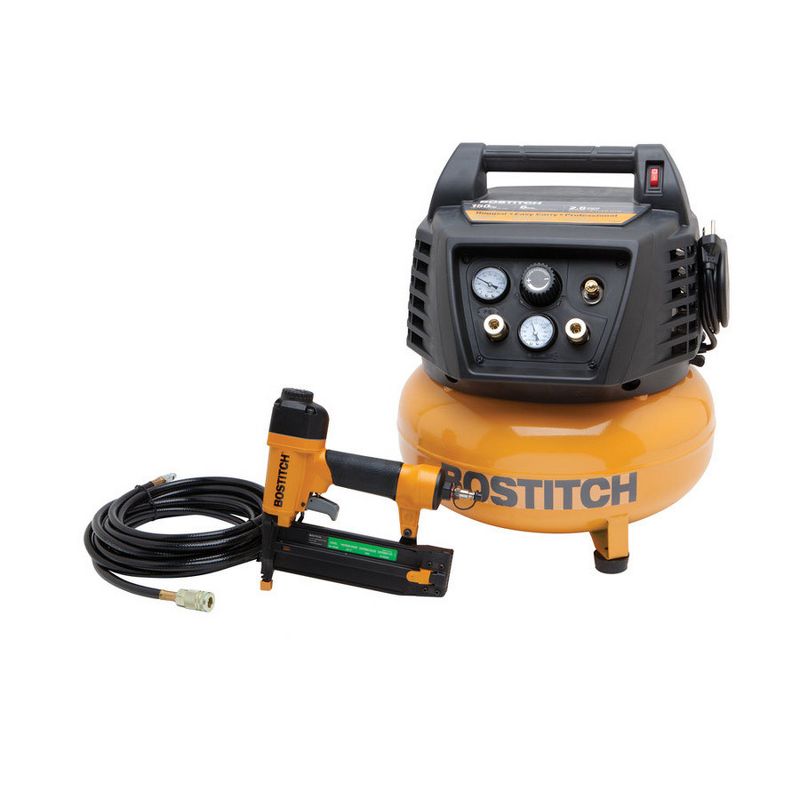 Bostitch BTFP72665-R 18 Gauge Brad Nailer and 6 Gallon Oil-Free Pancake Air Compressor Combo Kit