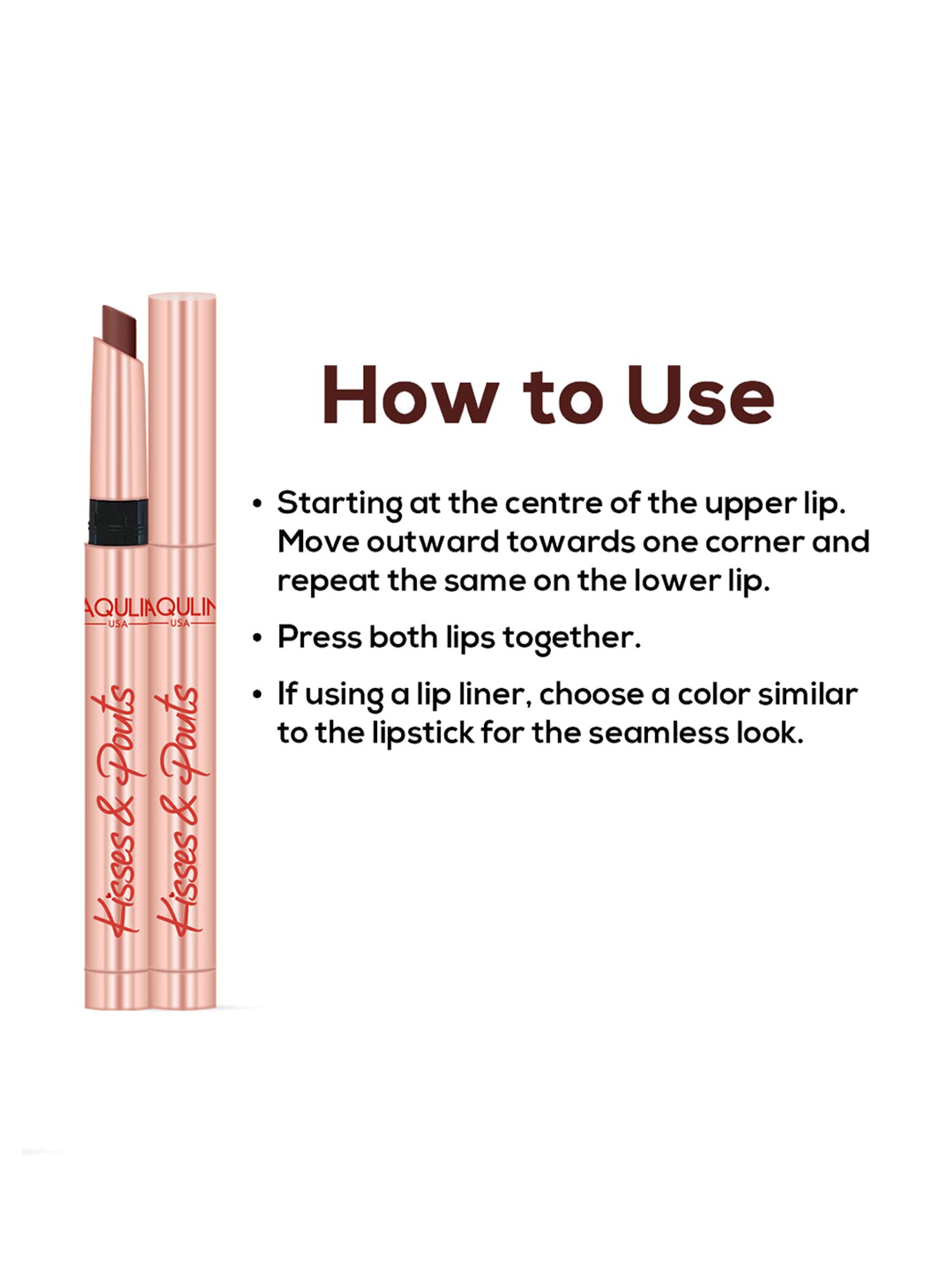 Jaquline USA Kisses & Pouts Transfer Proof Matte Lipstick French Kiss - 1.4 gm