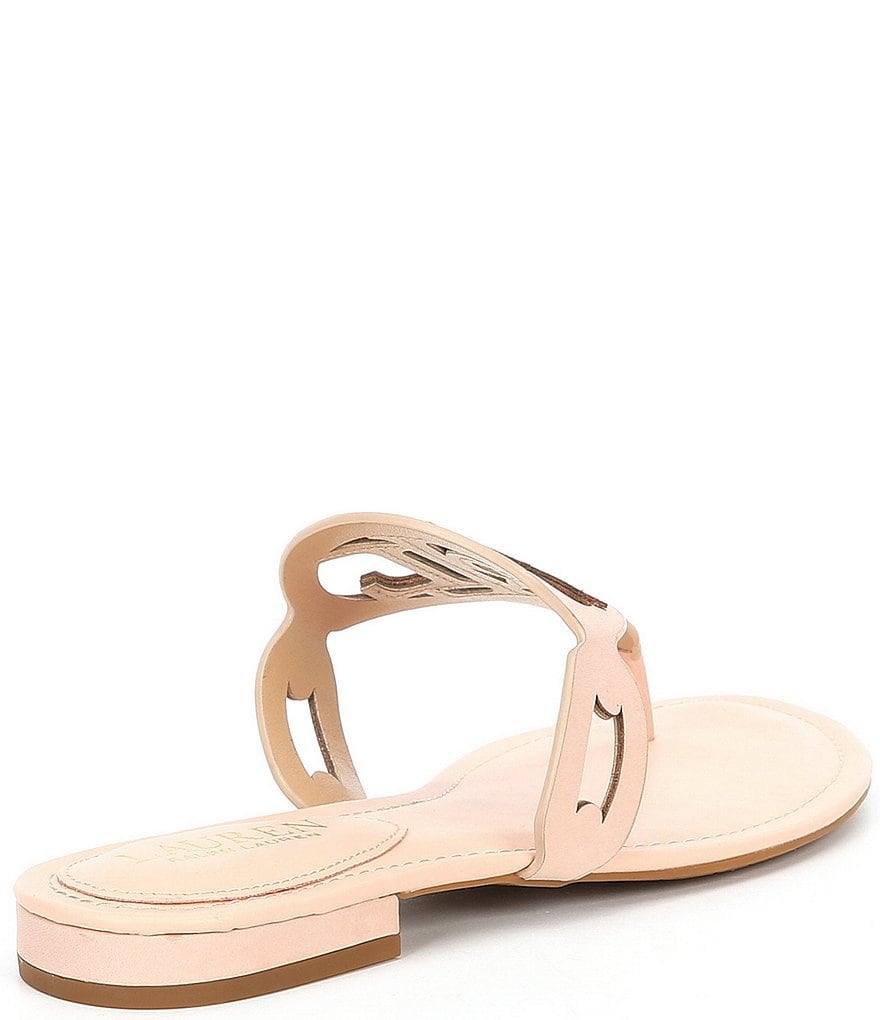 Lauren Ralph Lauren Audrie Leather Logo Thong Sandals