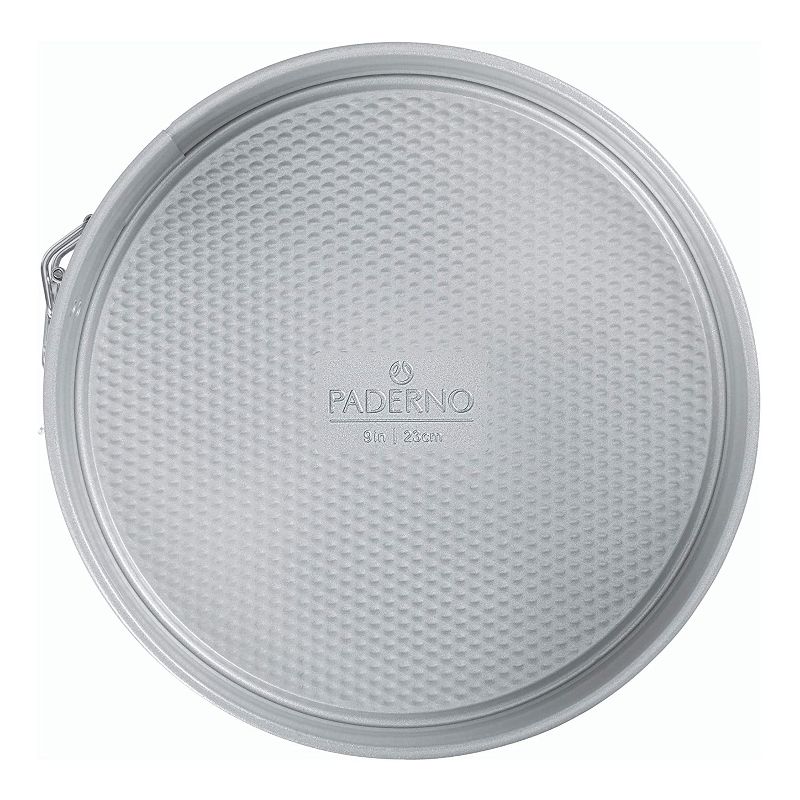 Paderno Professional Springform 9 Inch Nonstick Form Mold Pan Dish with Removable Bottom for Cheesecake, Cake, or Pie Kitchen Oven Baking (Aluminum)