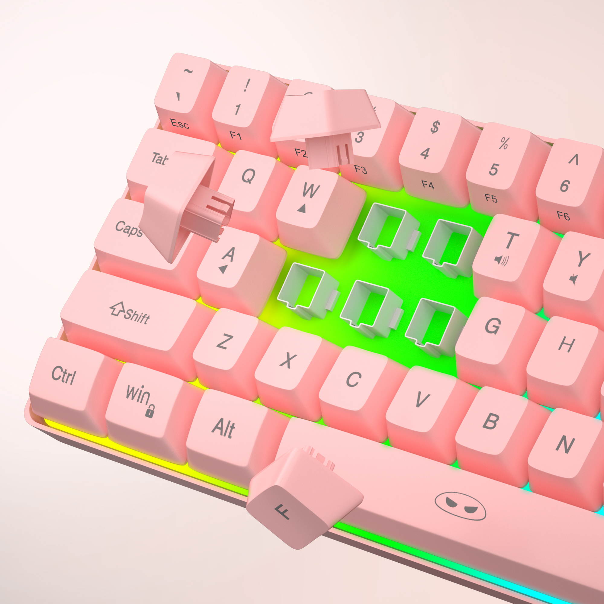 MageGee TS91 Mini 60% Gaming/Office Keyboard,Waterproof Keycap Type Wired RGB Backlit Compact Computer Keyboard for Windows/Mac/Laptop