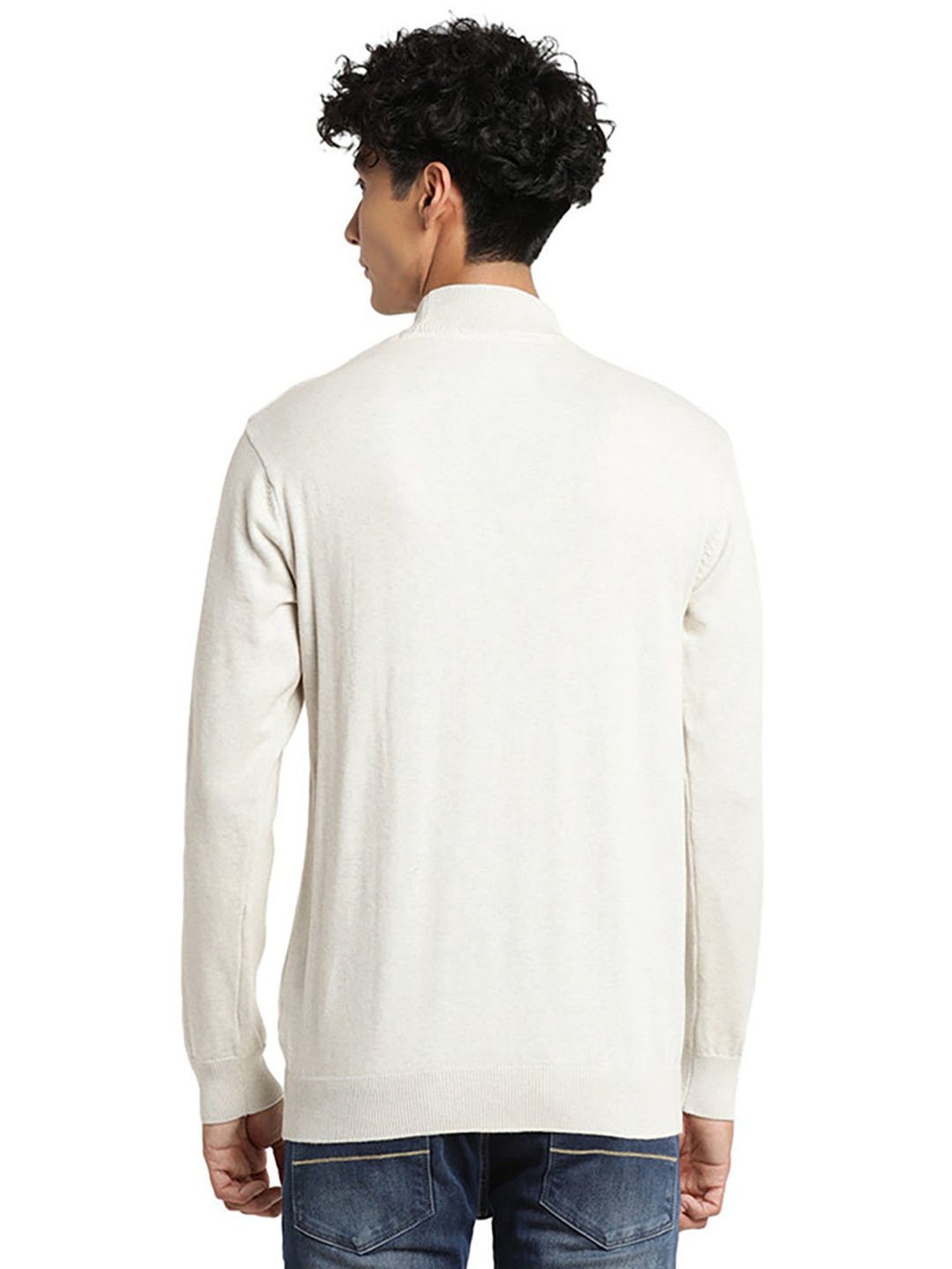 Turtle Beige Cotton Regular Fit Sweater