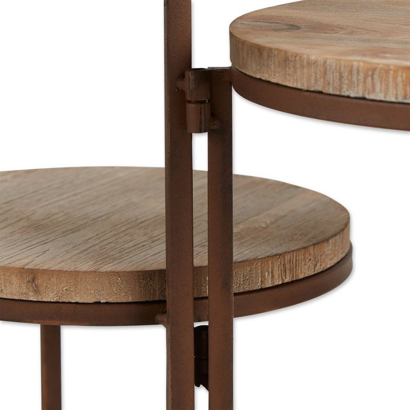 15" Indoor/Outdoor Iron Rustic Triple Planter Stand Brown - Zings & Thingz