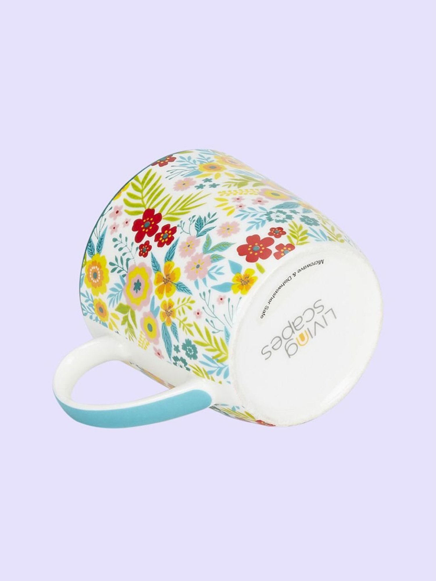 Living Scapes by Pantaloons Multicolor Bone China Tea Coffee Mugs (0.18 L)