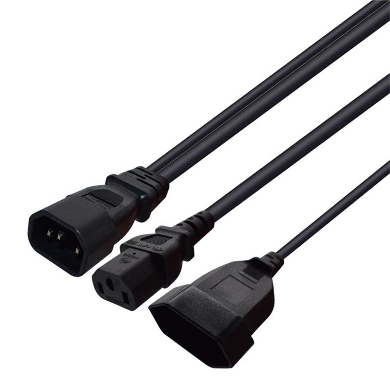 Tekit C14 to C13+NEMA 5-15R Y Splitter Power Plug Cord,Single IEC 320 C14 Male to C13+Nema 5-15R Female Splitter Adapter Cable Cord ,1ft /30mm