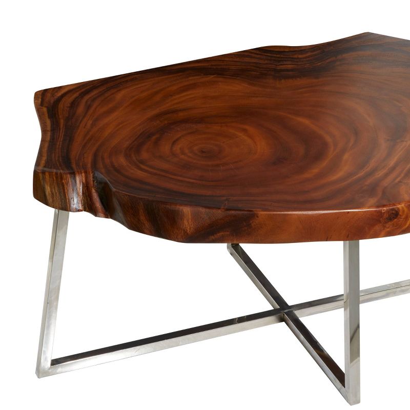 Contemporary Stainless Steel Coffee Table Brown - Venus Williams Collection