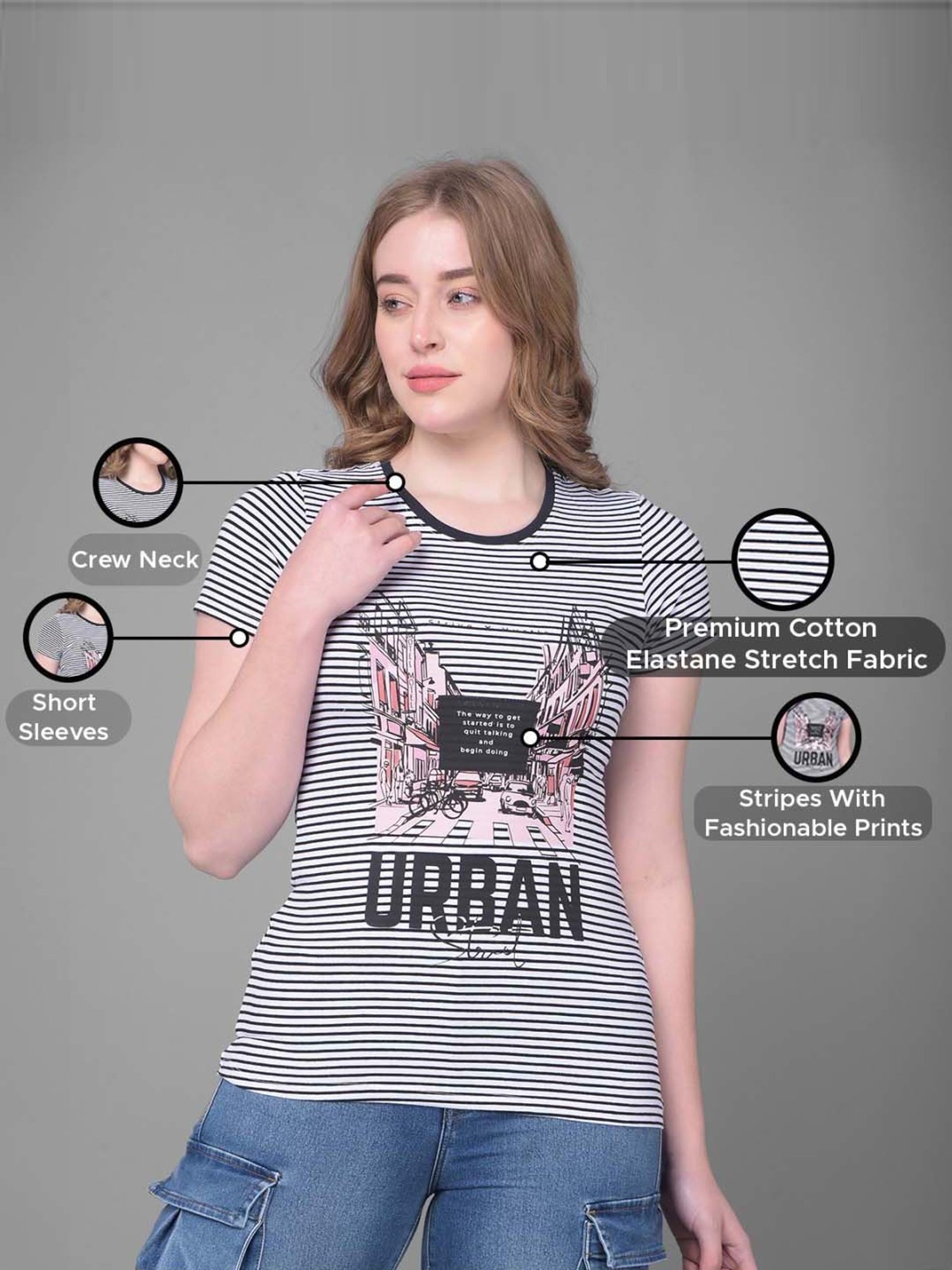 Dollar Black & Orange Cotton Striped Sports T-Shirt - Pack Of 2