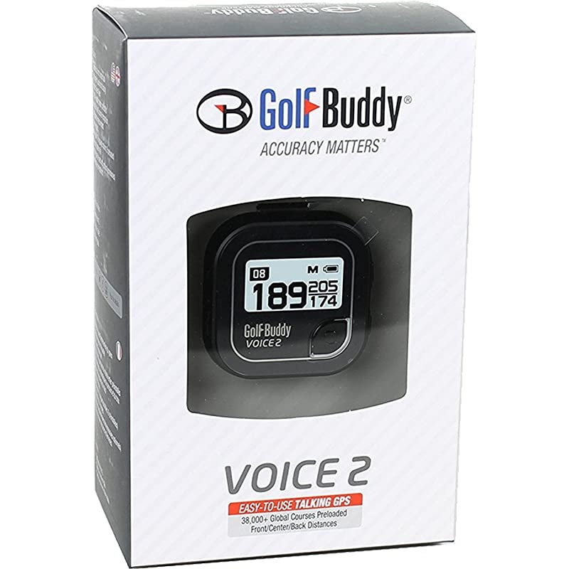 Voice 2 Rangefinder Talking GPS Devices for Hat Distance Range Finder for Golfers 14 Hours Battery Life Water Resistant Black Bundled with Silicon Strap Wristband