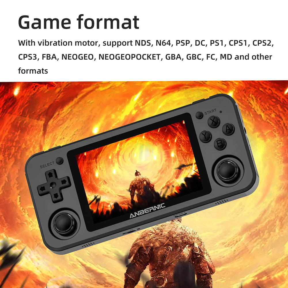 ANBERNIC RG351P 64GB 2500 Games IPS HD Handheld Game Console Support for PSP PS1 N64 GBA GBC MD NEOGEO FC Games Player 64Bit RK3326 Linux System OCA Full Fit Screen