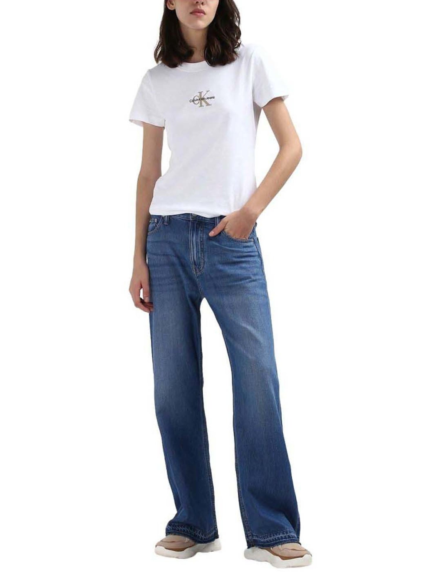 CALVIN KLEIN Bright White Cotton T-Shirt