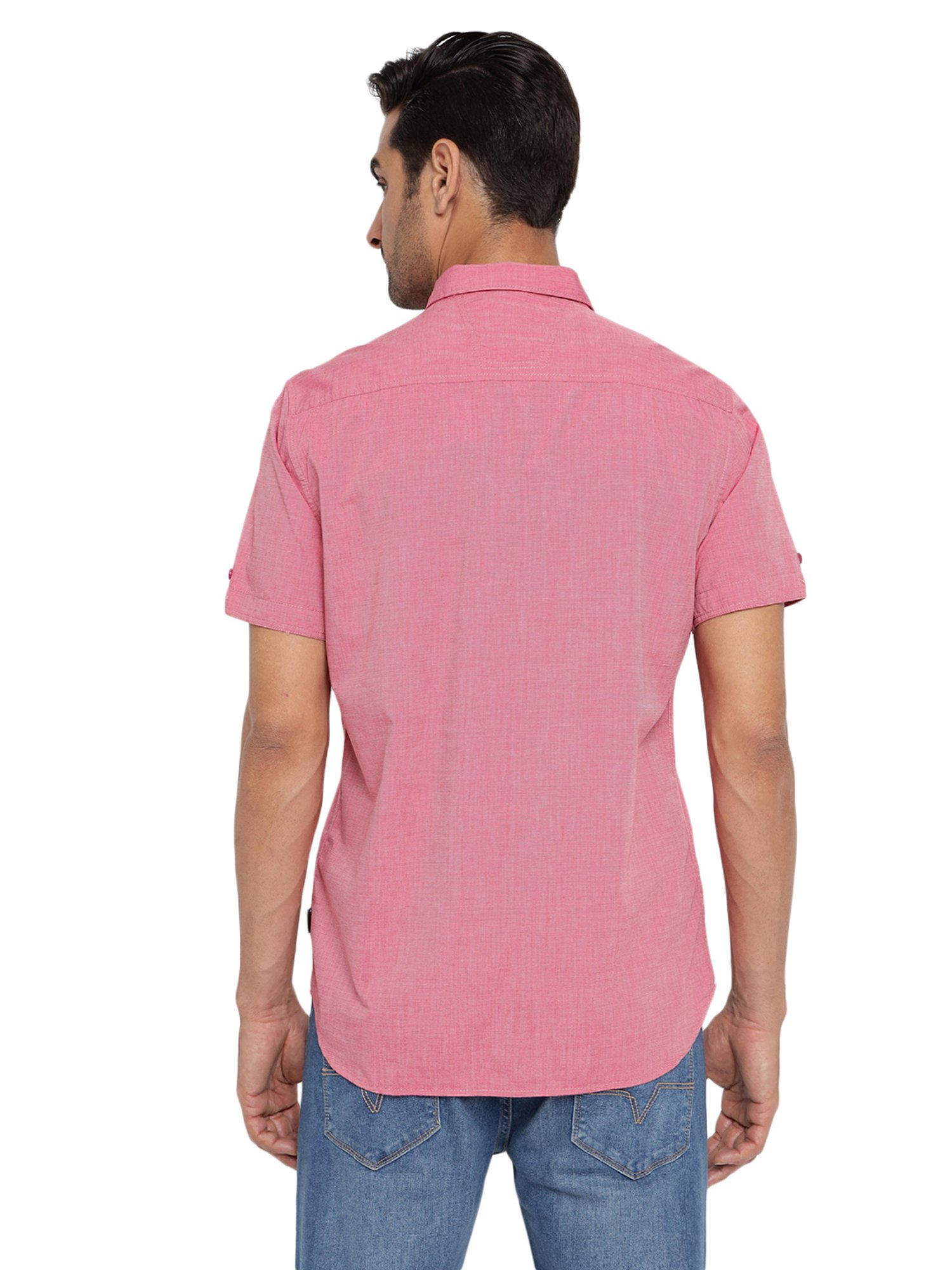 Red Chief Pink Slim Fit Shirt