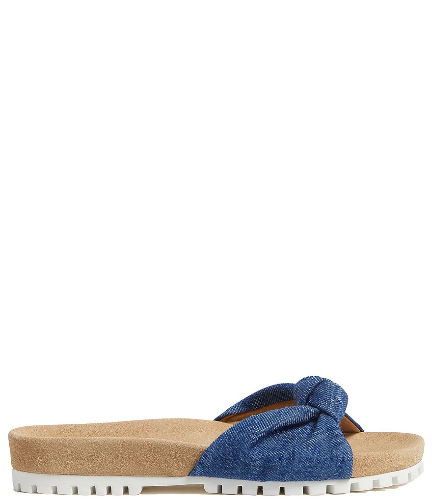 Jack Rogers Phoebe Knotted Denim Lug Sole Comfort Slides
