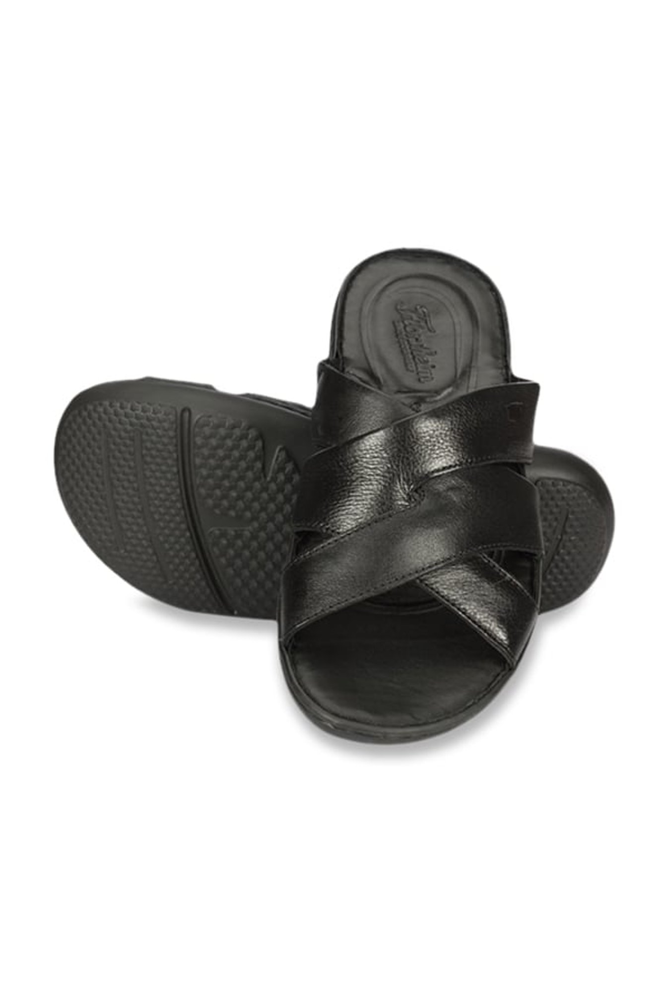 Florsheim Lewis Black Cross Strap Sandals