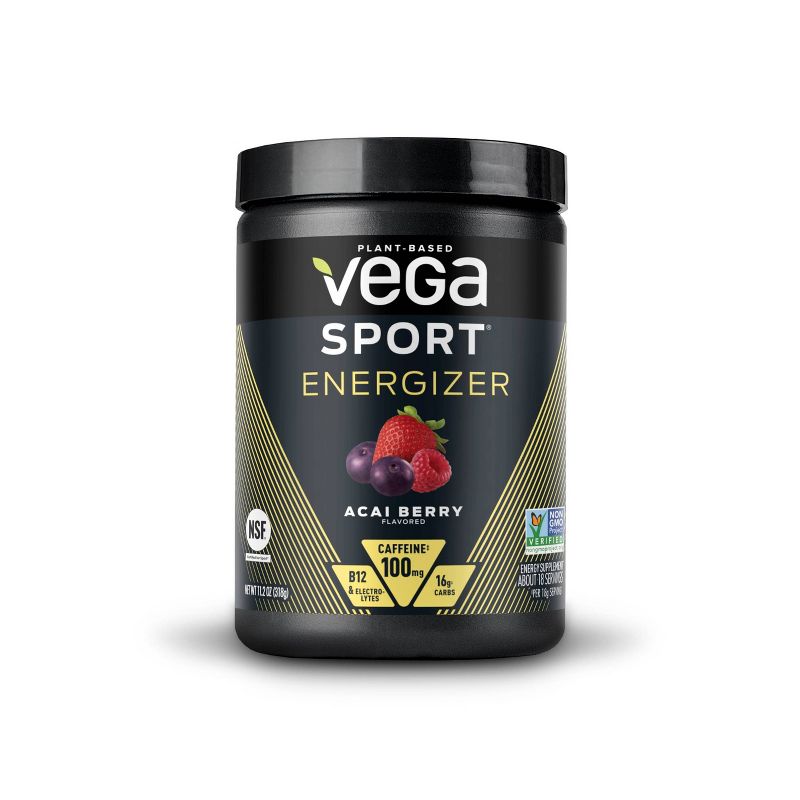 Vega Sport Energizer - Pre Workout Dietary Supplement - Acai Berry - 11.2oz