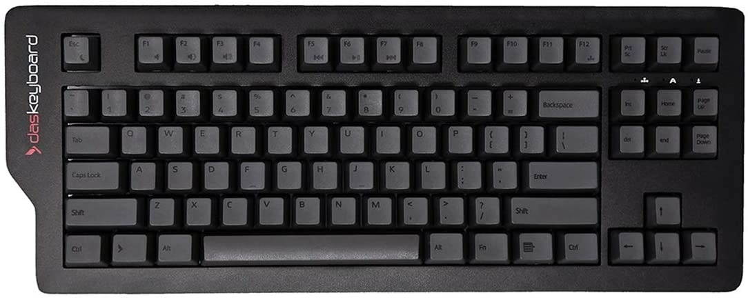 Das Keyboard 4C TKL Tenkeyless Mechanical Keyboard - Space Saving 87 Keys - Premium Charcoal PBT Keycaps - Cherry MX Brown Switches - Full NKRO