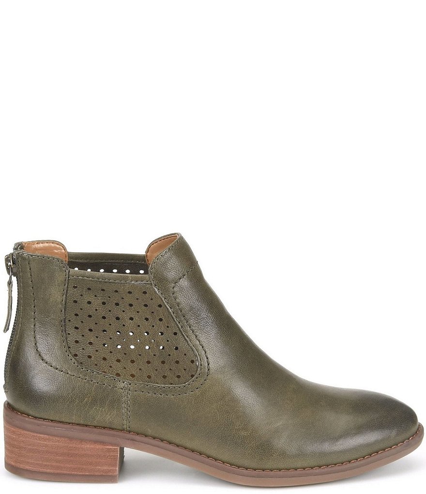 Comfortiva Cadwin Perforated Leather Block Heel Chelsea Booties