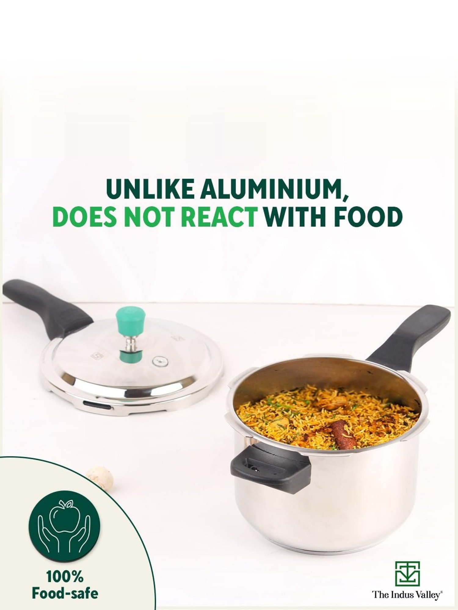 Borosil Silver Aluminium Pressure Cooker (5 L)