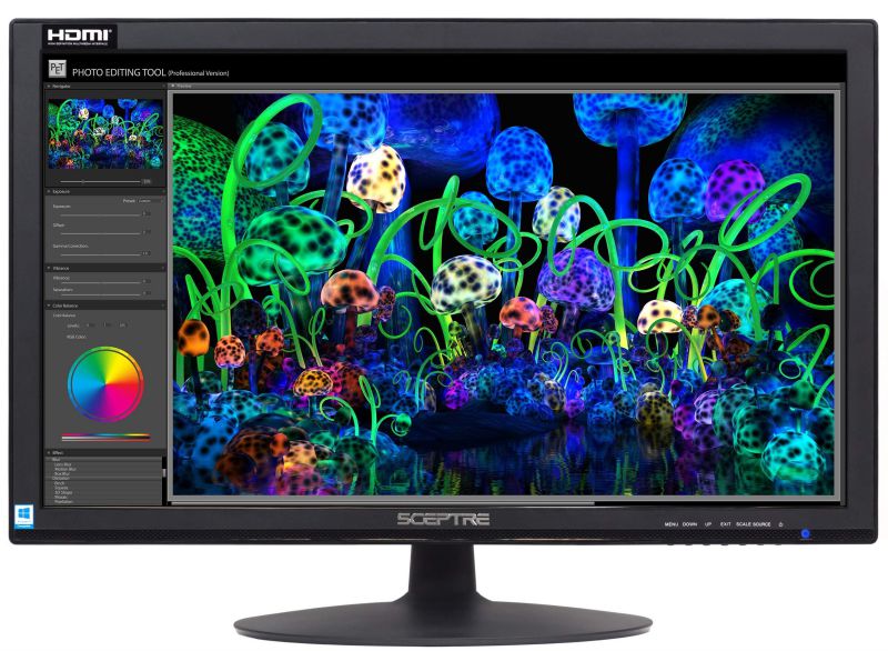 Sceptre 24" 75Hz Full HD 1080P LED Monitor HDMI VGA Build In Speakers, Brushed Black 2019 (E248W-19203RS)