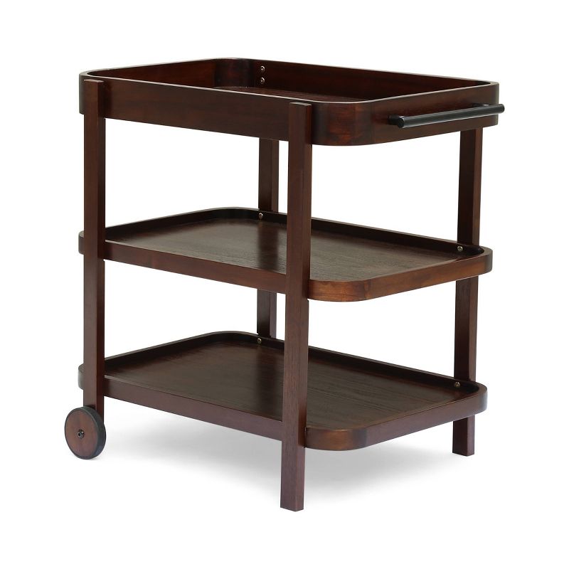 Flash Furniture Castleberry Rustic Wood Grain and Iron Kitchen Serving and Bar Cart