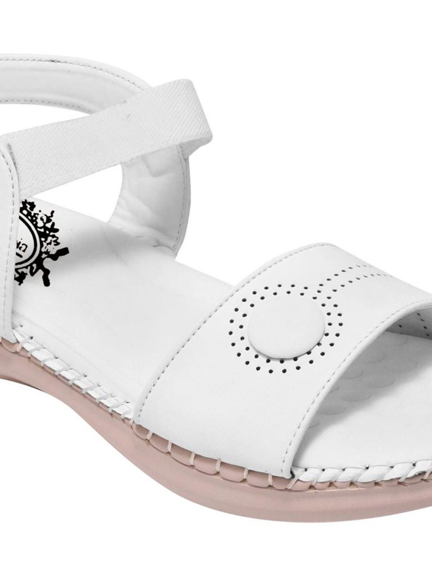 Shoetopia Women's White Ankle Strap Sandals