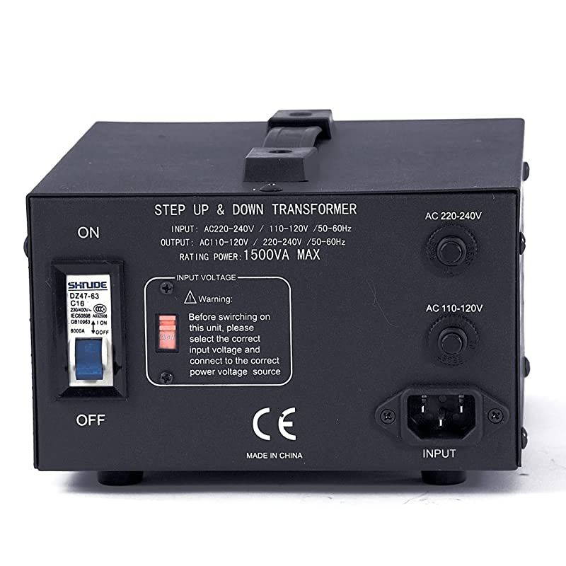 1500 Watt Voltage Converter Transformer by  Step UpDown 110V220V Circuit Breaker Protection Heavy Duty Convertingbox Technology Perfect Converter 5Years Warranty