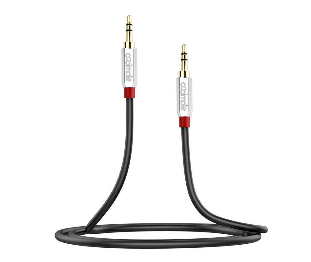 AUX Cable [ 2/Pack 4ft/1.2M - Copper Shell, Hi-Fi Sound Quality] - 3.5mm Audio Cable Male to Male / Auxiliary Cable / Aux Cord for Car Stereos, iPod, iPhone, Beats, Skullcandy and More (Black)