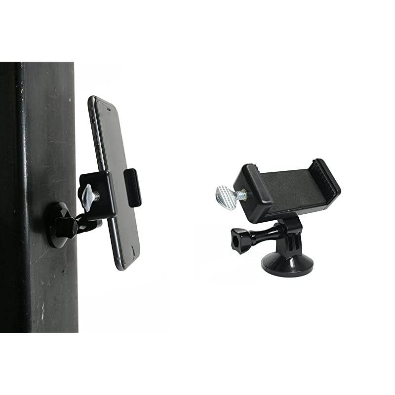 Chrome Plated Magnetic Camera & Phone Mount w/Quick Clip for Sports Camera, or Phone. Great for Video, Pictures, Livestreaming, or WOD. (Lg. Clip Magnet)