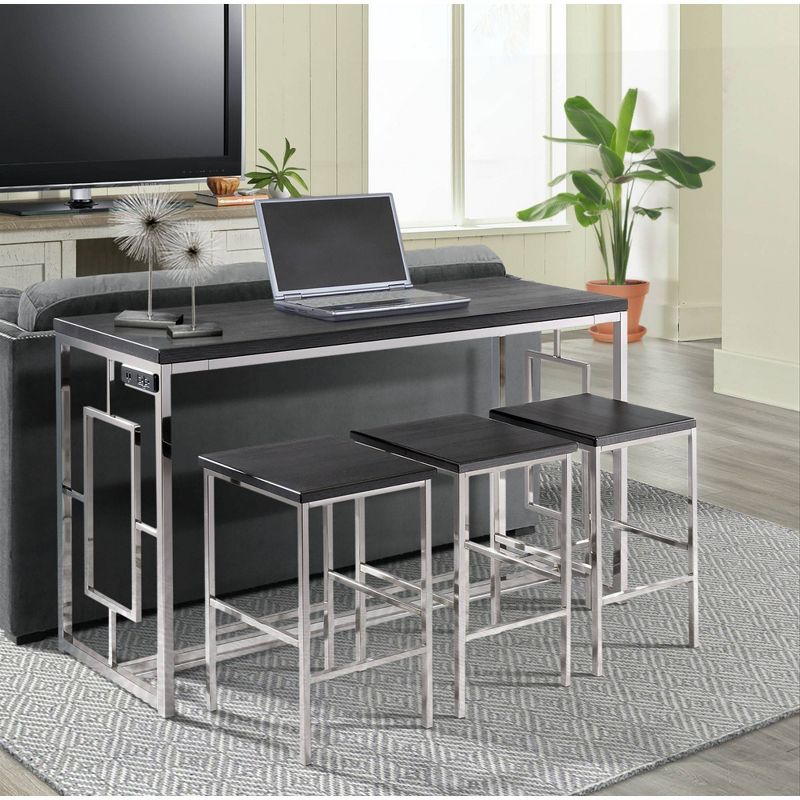 Harper Multipurpose Bar Table Set Chrome - Picket House Furnishings
