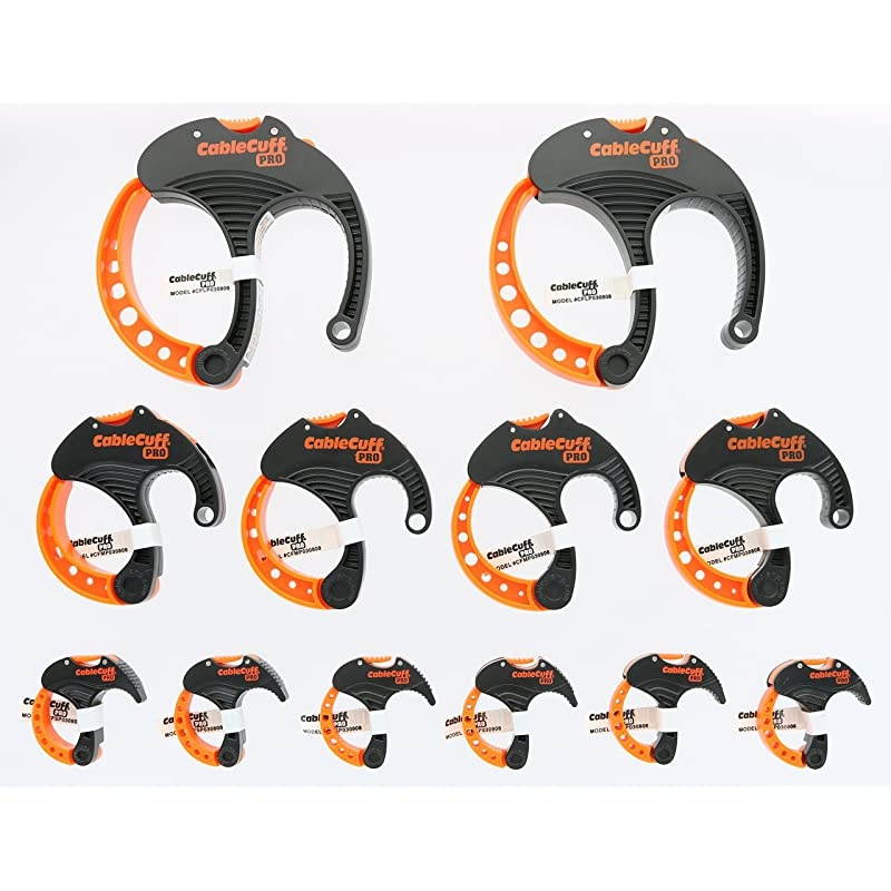 PRO 12 Pack 2x Large 3 Inch 4x Medium 2 Inch 6x Small 1 Inch Diameter Adjustable Reusable Tie Replacements for Extension Cords or Electronics