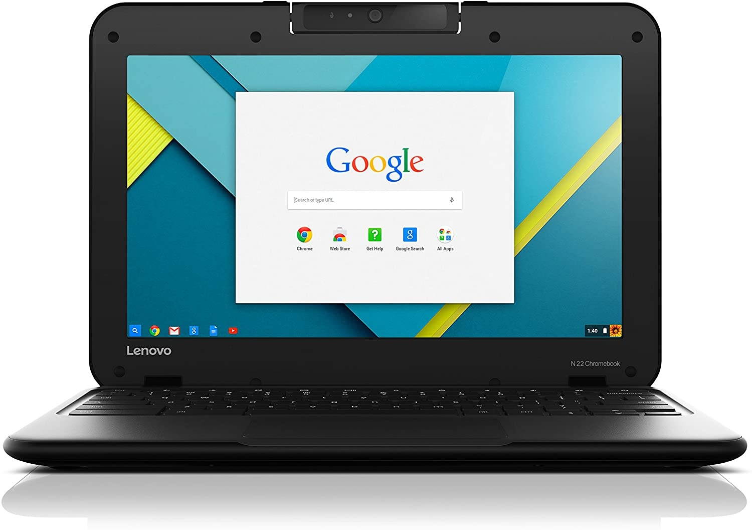 LENOVO Chromebook N22-TOUCH, 1.60 GHz Dual Core, 4GB DDR3 RAM, 16GB SSD Hard Drive, Chrome, 11" Screen (Grade B)