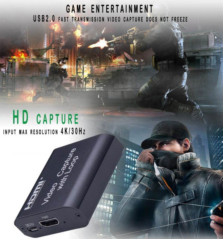 Y&H HDMI Video Game Capture Card USB2.0 HD 1080P 30fps Game Live Streaming Device with HDMI Out for for PS3 PS4 Xbox One 360 Wii U Nintendo Switch DSLR HDVC3
