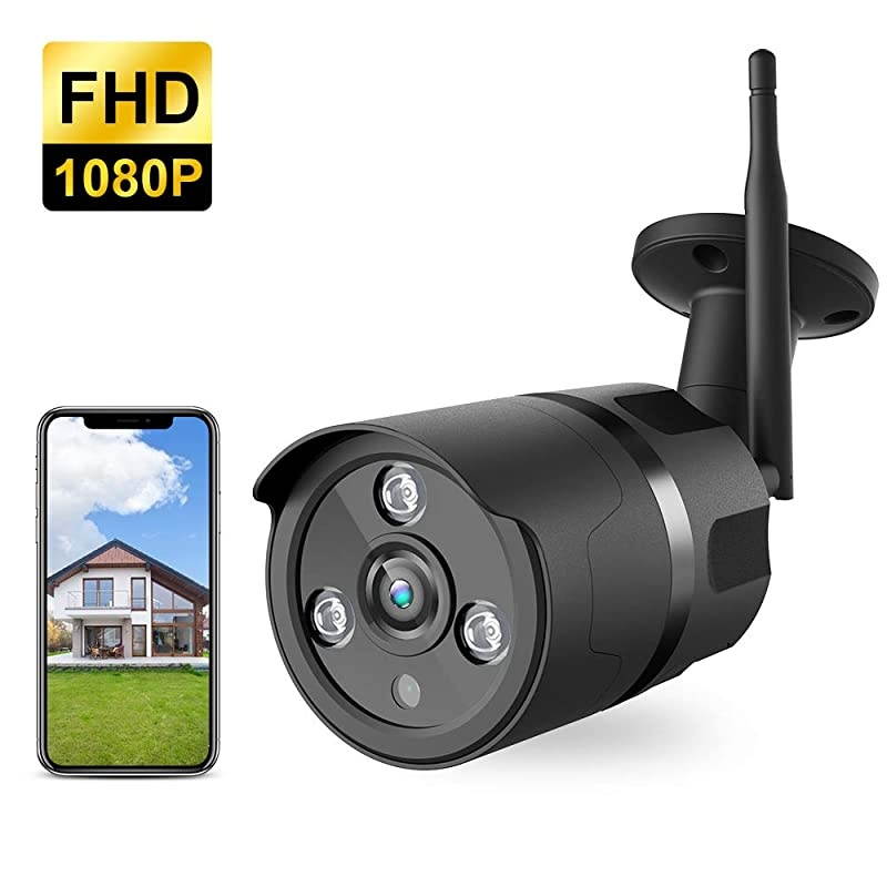 Camera, 1080P WiFi Security Camera, FHD Night Vision, A.I. Motion Detection, Instant Alert via Phone, 2-Way Audio, Live Video Zooms Function, Cloud Storage/Micro SD Card (Black)