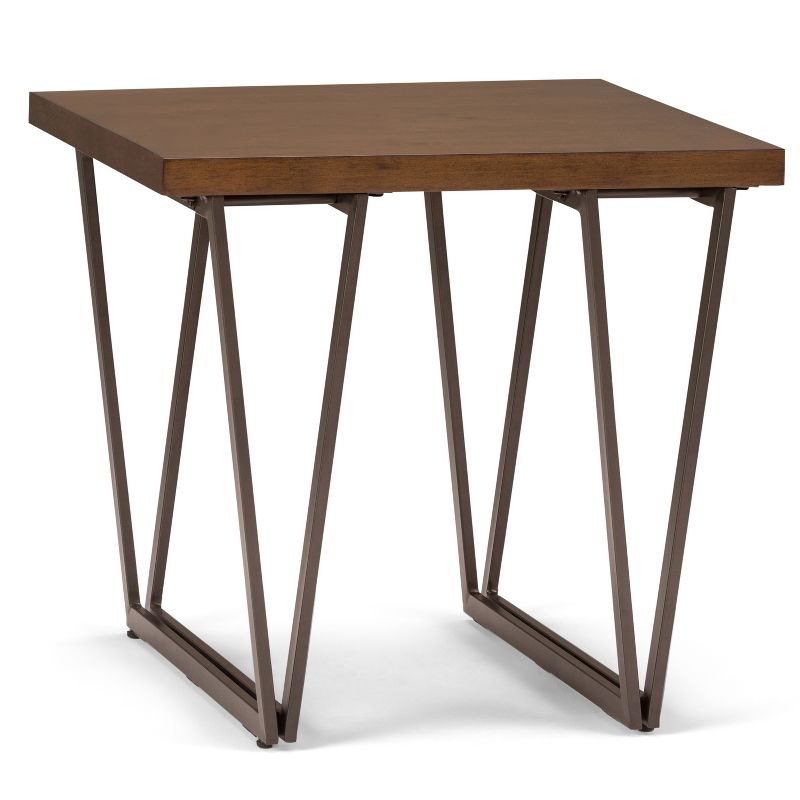 24" Travis Solid Wood End Table Natural Aged Brown - WyndenHall