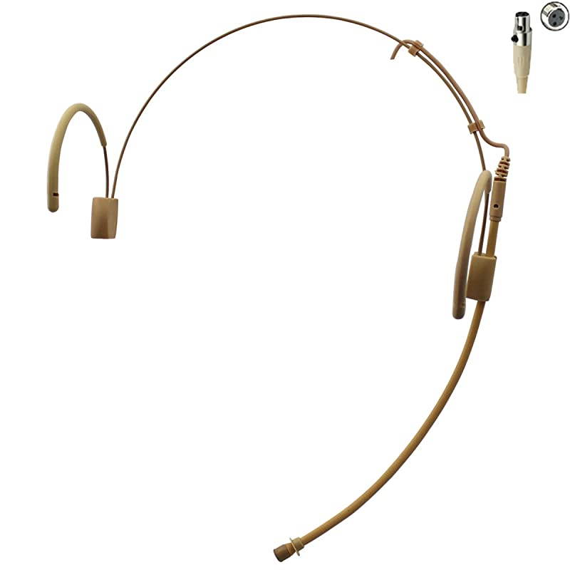 Pro Earhook Headset Headworn Omnidirectional Microphone  MICJ 060 Compatible with AKG Samson Wireless Transmitter Mini XLR TA3F Plug