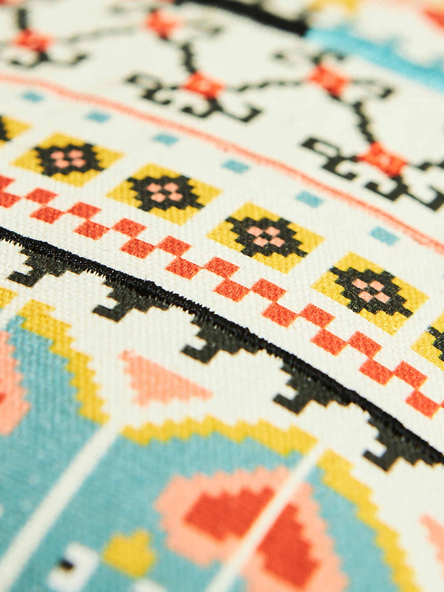 Chumbak Pixel Kilim Printed Multicolor Cotton Cushion