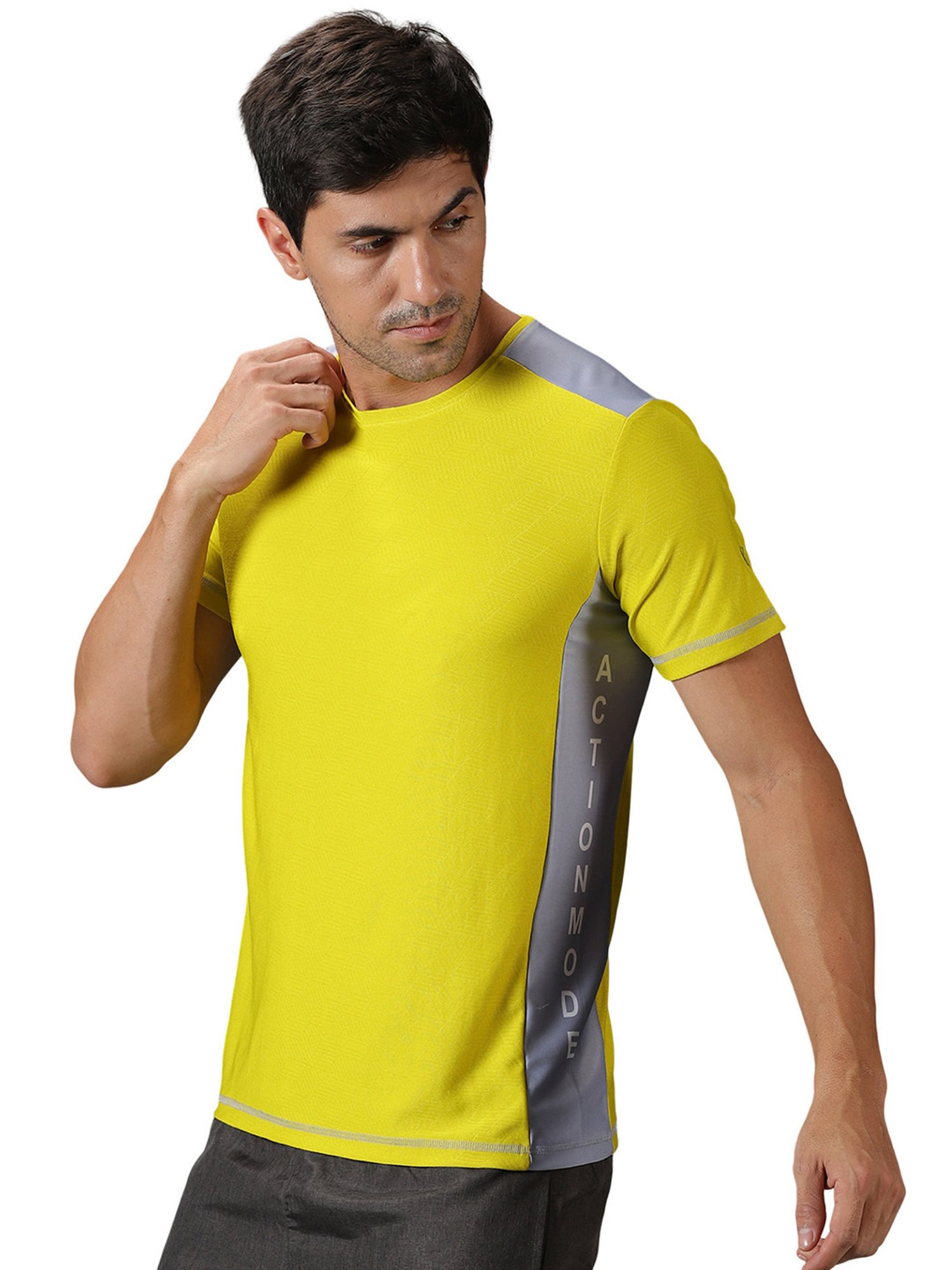 DOMIN8 Men Contrast Cut And Sew At Side Training T-Shirt