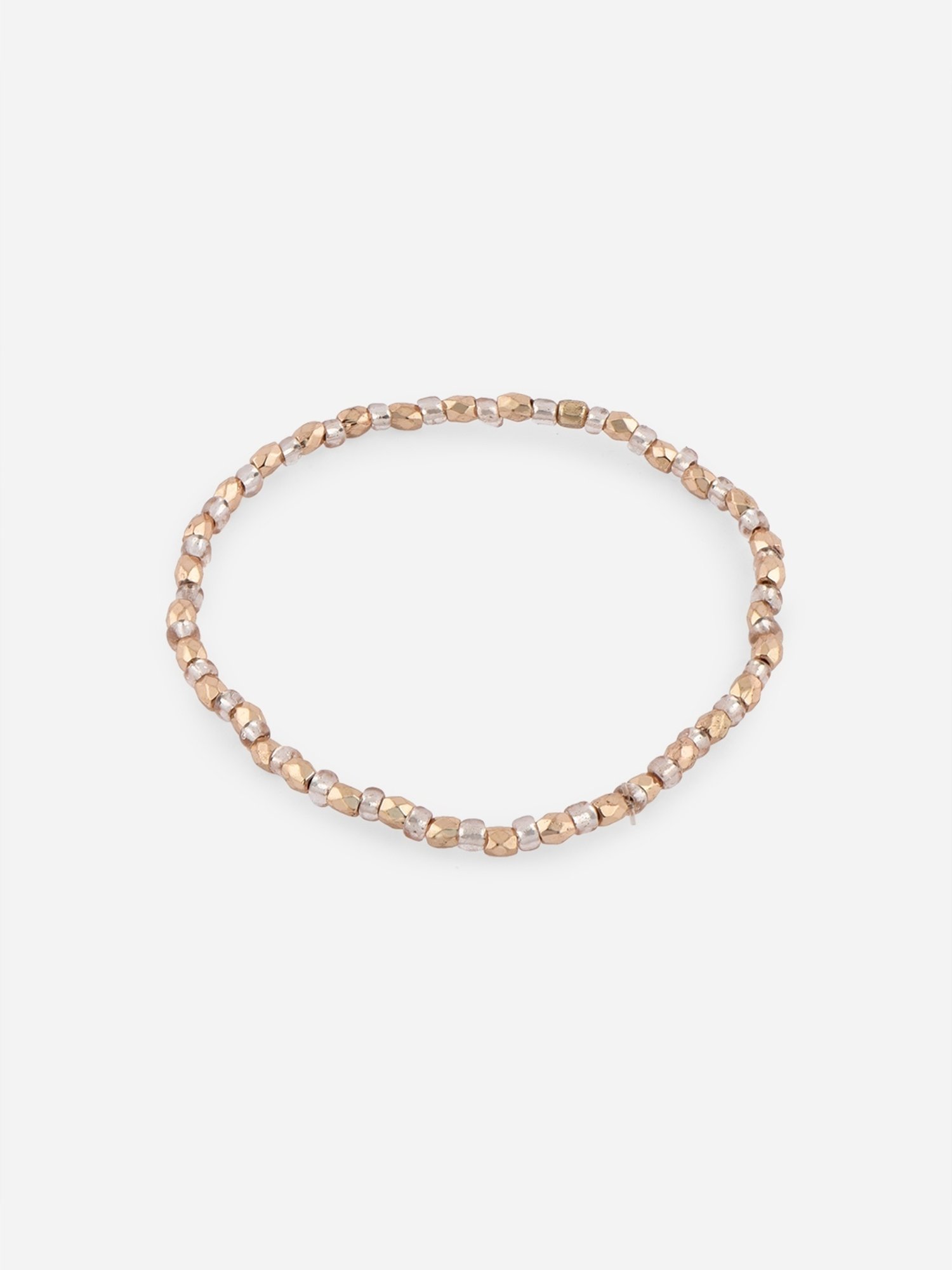 ToniQ Beads Golden Casual Bracelet for Women - Set of 10