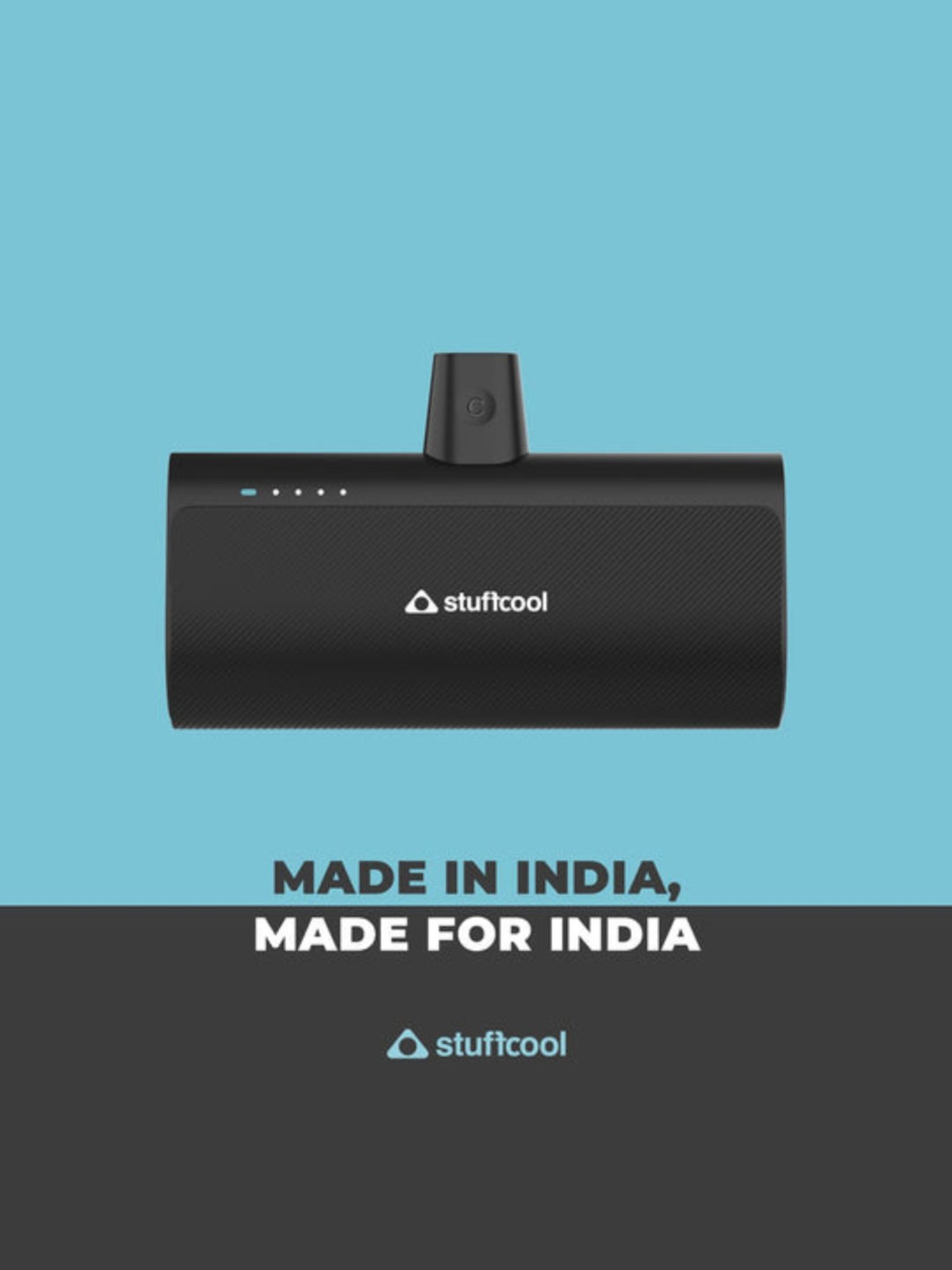 Stuffcool Snap Type C 5000mAh Powerbank (Black)