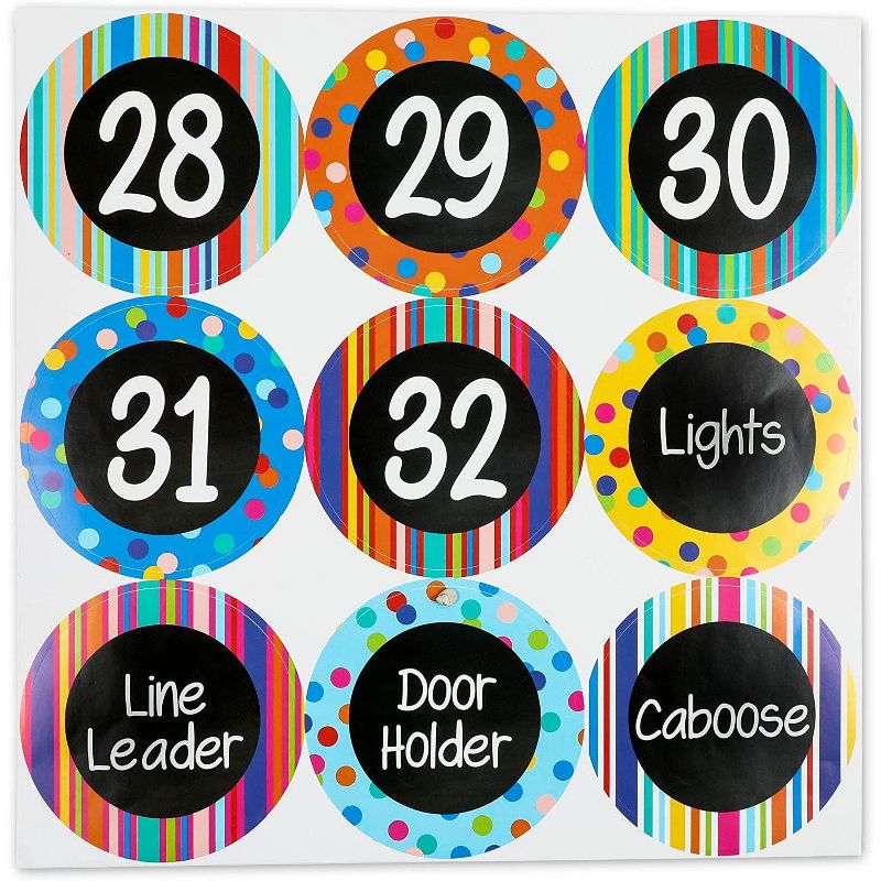 Bright Creations 36 Packs Number Stickers for the Office, Classrooms Supplies(4 Inches)
