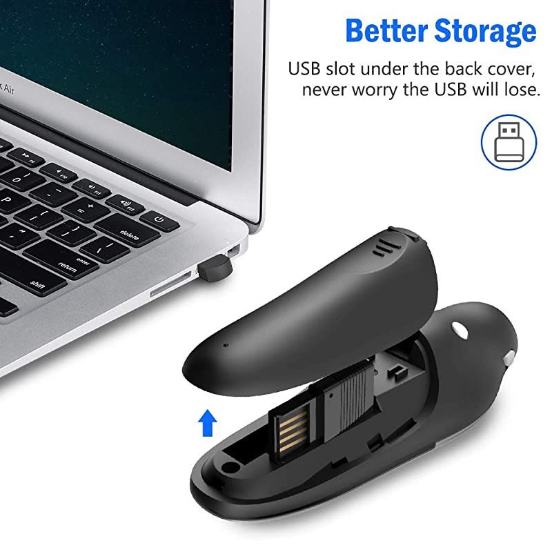 Presentation Clicker Wireless Presenter Remote Clicker for PowerPoint Presentation Remote, RF 2.4GHz USB Presentation Clicker PPT PowerPoint Clicker for Mac, Keynote, Computer, Laptop