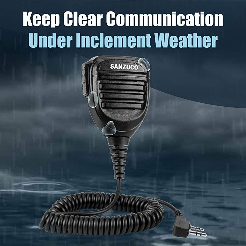 Waterproof Shoulder PTT Speaker Mic with Reinforced Cable and Case  2 Pin KType Handheld Speaking Microphone for Retevis Baofeng Kenwood Walkie Talkies and Most TwoWay Radios 1 Pack