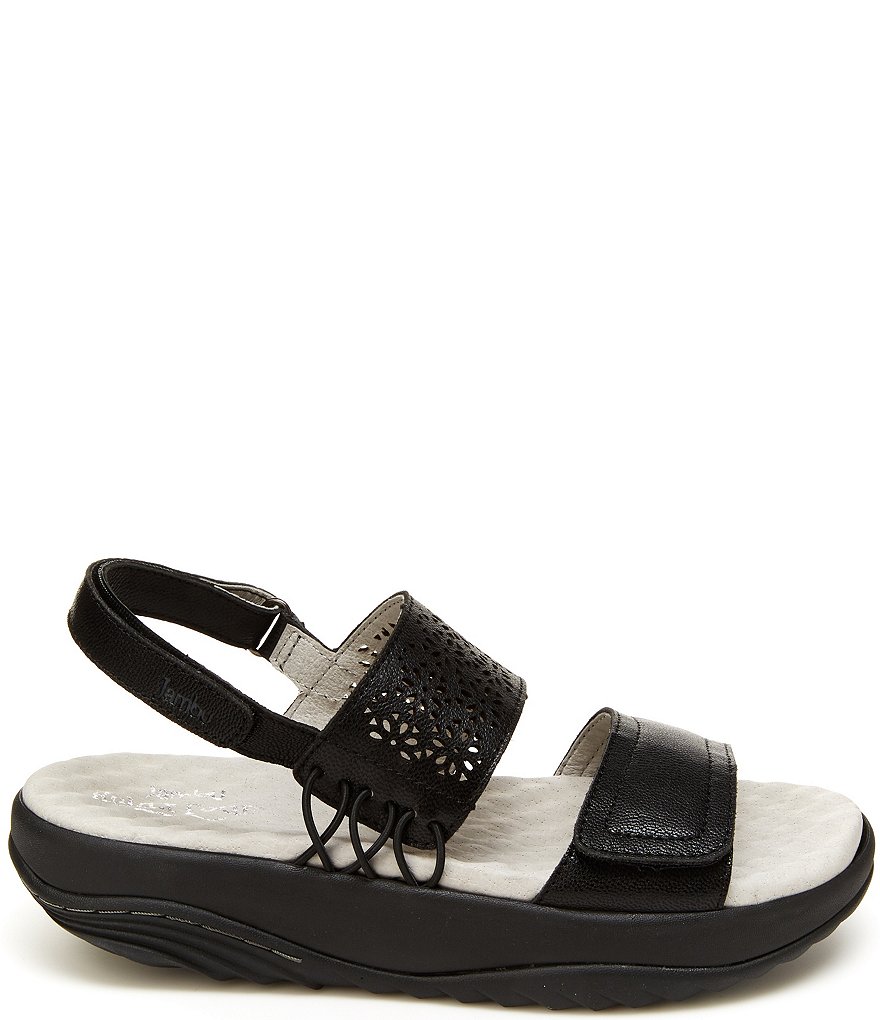 Jambu Alba Leather Banded Wedge Sandals