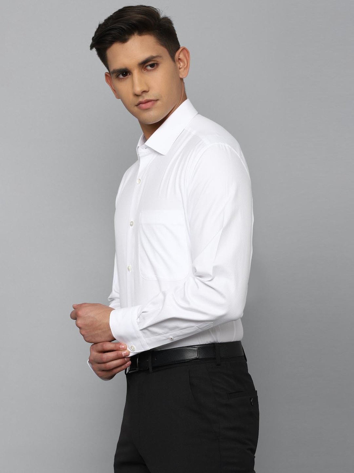 Luxure By Louis Philippe White Cotton Regular Fit Shirt