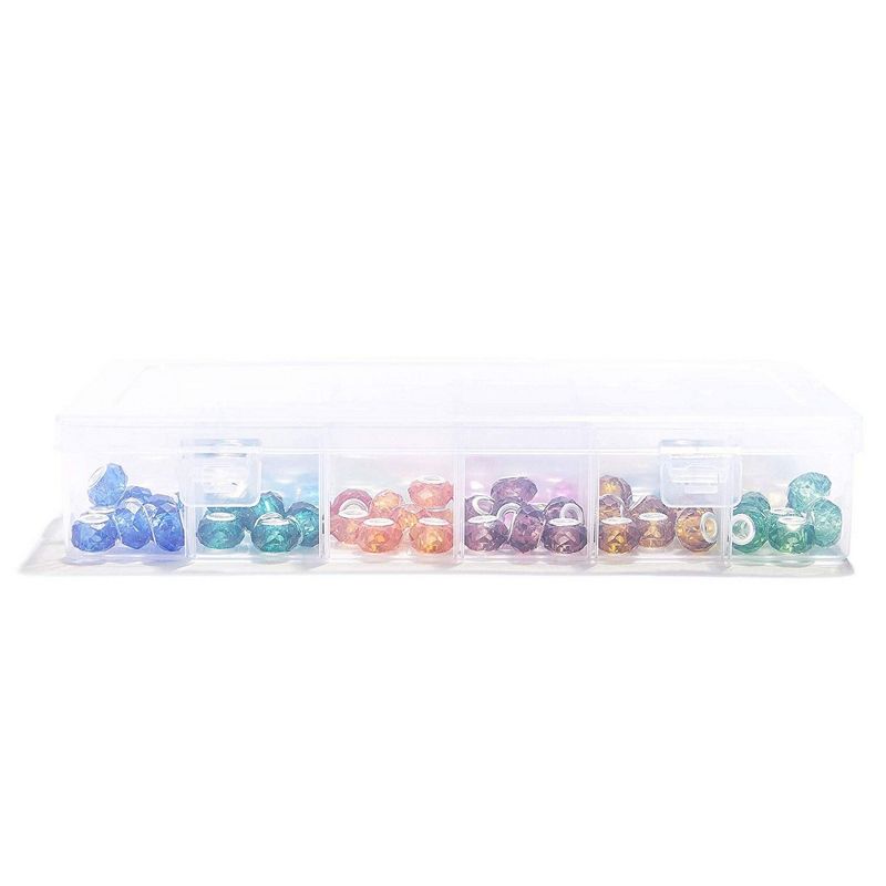 Genie Crafts Crystal Beads for Jewelry Making 144 Faceted Set with Storage Case, Arts and Crafts (18 Colors)