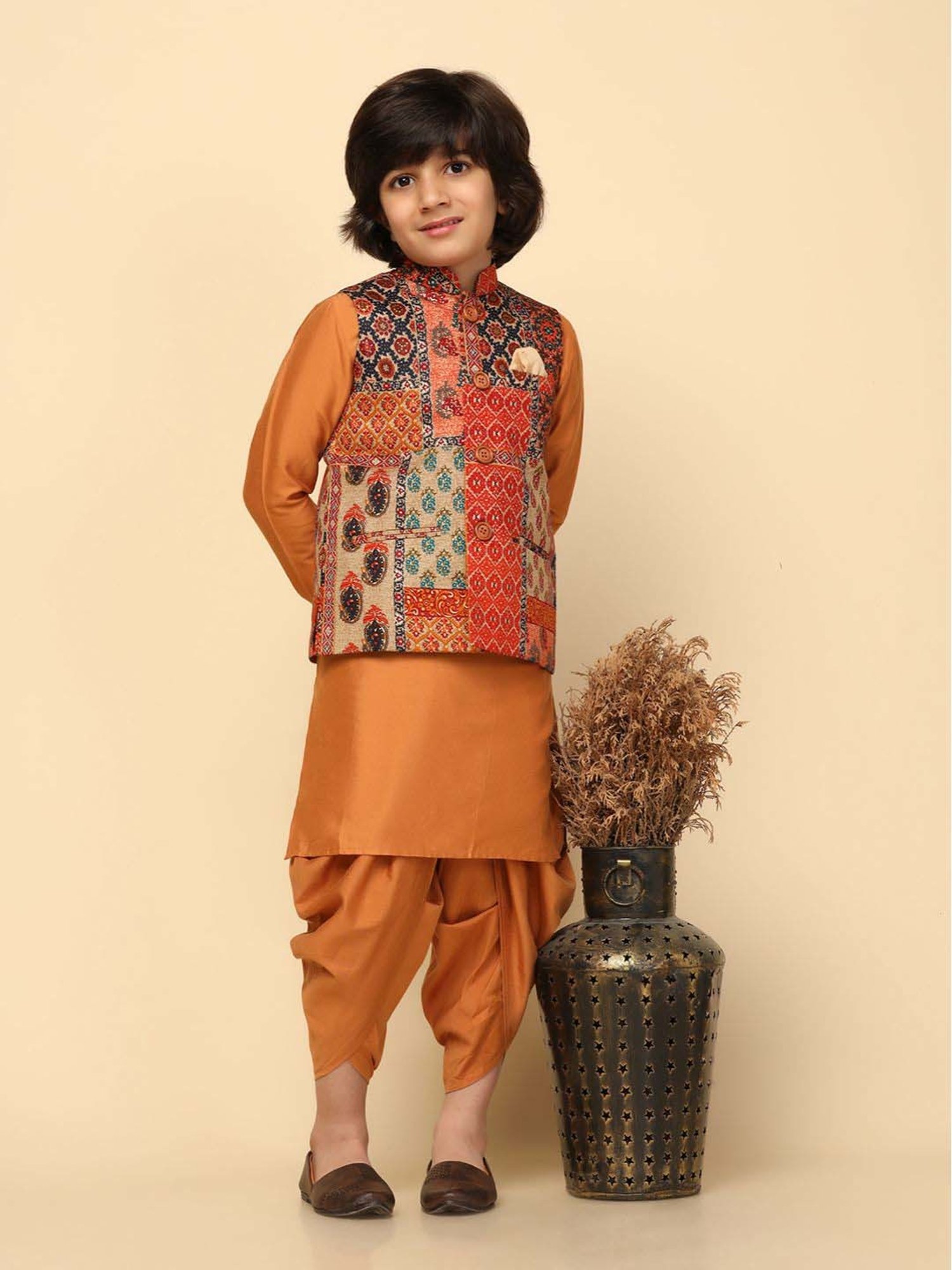 KISAH Kids Multicolor Printed Full Sleeves Kurta Set