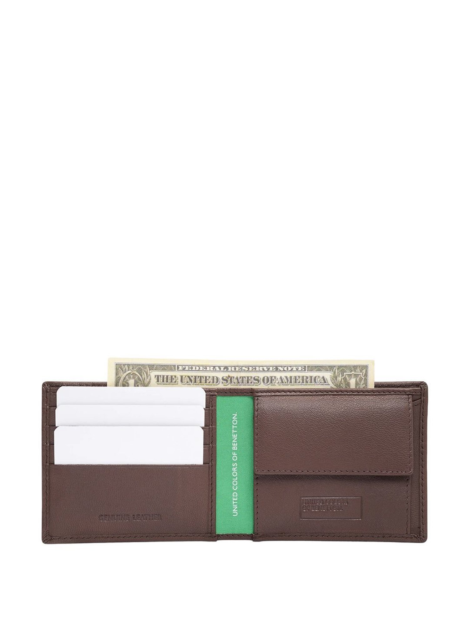 United Colors of Benetton Davle Brown Casual Leather Bi-Fold Wallet for men