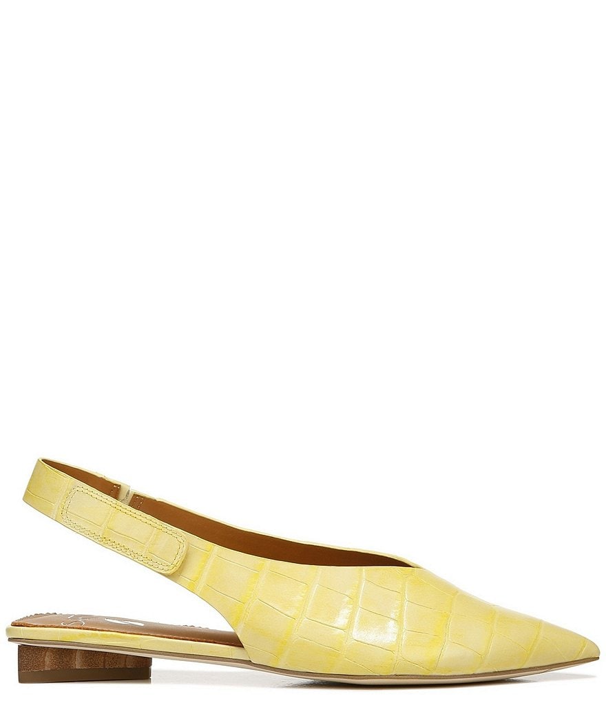 Sarto by Franco Sarto Grayson Croco Print Leather Slingback Flats